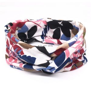 Flower Print Criss Cross Head Wrap Hair Band Women Sport Headband Fashion Accessories Will and Sandy