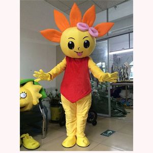 Prestazioni Costume da mascotte girasole giallo Halloween Festa in maschera di Natale Personaggio dei cartoni animati Vestito completo da donna per adulti Vestito da carnevale Unisex Adulti