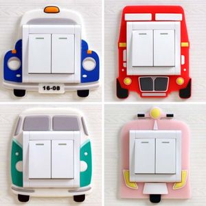 Cartoon Multiple Lamp Holder Luminous Switch Sticker Night Light Dust Protective Cover Kids Room Bedroom Art Decal