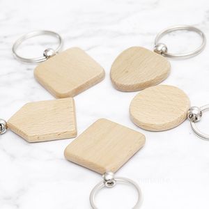 Beech Wood Keychain Party Favor Blank Personalized Customized Tag Lettering DIY Pendant Keychain Creative Birthday Gift T2I53259
