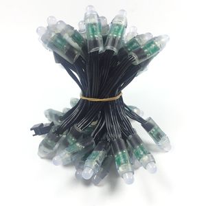 50 sztuk 12mm WS2811 IC RGB LED Pixels Module Light Black / Green / RWB Drut Cable IP68 DC5V Wakacje / Chrismas / Festival