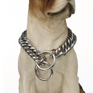 Charm Miami Cut Curb Cuban Link 316L Stainless Steel Silver Color Dog Chain Pet Collar Choker Necklace 12-32" Chokers