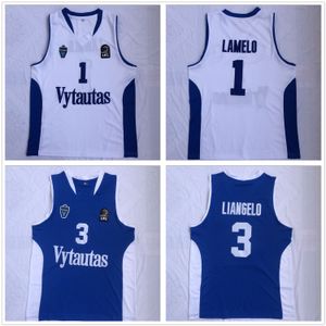 Baskettröjor NCAA Lithuenia Prienu Vytautas basketskjorta 1 lamelo boll tröja 3 liangelo uniform alla syade bra team blå vit