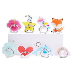 New Arrival Finger Ring Holder Dolphin Fox Rainbow CellPhone Holders Stand Support