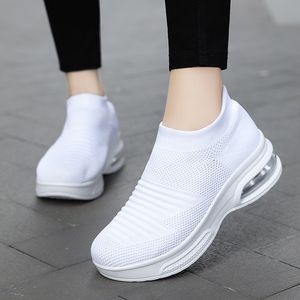 Athletische Damen-Mesh-atmungsaktive Schuhe, Studentin, lässig, Damen, Weiß, Lila, Schwarz, Rosa, leichtes Kissen, Laufsocken mit weicher Unterseite