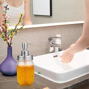 480ml Soap Dispenser di sapone a 480ml Pompa Mason Jar Glass Creativo Dispenser di sapone per sapone liquido Dispenser per bottiglia di sapone liquido Pompa senza bottiglia