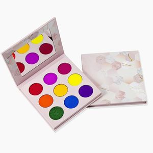 Stück 9 Farben Bright Shimmer Eyeshadow Pallete Private Label Matte Eye Shadow Palette Waterproof Makeup No Logo