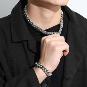 Naxstelsteel Cuban Link Chain 3 цвета 8-14 мм Кубинское ожерелье мода хип-хоп ювелирные изделия для мужчин подарки 18-26 дюймов x0509