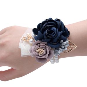 Wholesale artificial flowers supply for sale - Group buy Decorative Flowers Wreaths Artificial Flower Head Wedding Party Home Decoration Handmade Rose Wrist For Bridesmaid Corsage Supply