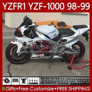 Motorcykelkropp för Yamaha YZF R 1 1000 CC YZF-R1 YZF-1000 98-01 Bodywork 82No.25 YZF R1 YZFR1 98 99 00 01 1000cc YZF1000 1998 1999 2000 2001 OEM Fairings Kit Camel Red Blk