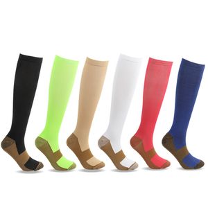 Männer Frauen Patchwork Lange Socke S-XXL Großhandel Kupfer Faser Rohr Kompression Nylon Outdoor Sports Socken 764 V2