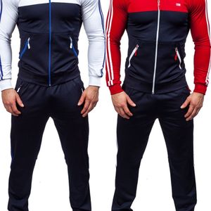 ZOGAA 2020 Plus Storlek XS-4XL Mens Tracksuit 2 stycken toppar och byxor set män outfits casual sport kostym bomull smal passform kläder män x0610