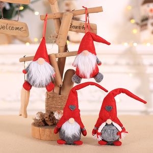 Vacances De Nouvel An achat en gros de Gnome de Noël Lattice sans visage Décoration de poupée Santa Suspending Ornements Décorations de vacances à domicile Pendentifs du Nouvel An