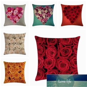 European Style 3D Love Heart Roses Cushion Cover Luxury Pillows Case Wedding Party Home Decoration Sofa Car Waist Pillow Cover Factory price expert design Quality