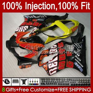 Honda CBR600F4i F4 I için OEM Vücut 01-03 Karoseri A6NO.124 CBR 600F4I 600 F4I FS CC CC 2001 2002 2003 CBR600 F4I 600CC 01 02 03 Enjeksiyon Kalıp Fairing Sıcak Skoru Sarı