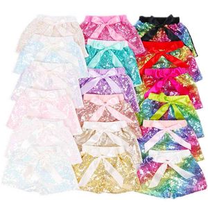 Summer baby Girls' Sequins Shorts big bow Pants With Bowknot Baby Fashion Infant Glitter Bling Dance Boutique Bow Princess Short Kids Clothes G65FR6V