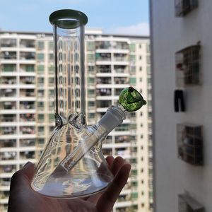 8 polegadas Beaker Base Vidro Bongo Hookahs Burner De Óleo Com 4inch Downstem 14mm Masculino Clear Bowl Bubbler Para Aughty Cera Tobacco Dab Rig Rig Alta Qualidade Acessórios De Fumaça de Alta Qualidade