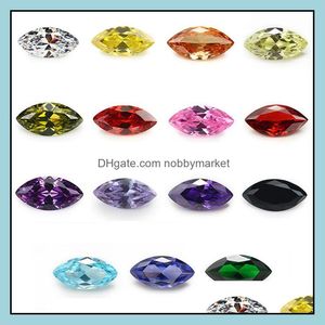 Loose Diamonds Jewelry Wholesale 30 Pcs/ Bag 6*12 Mm Mix Color Faceted Marquise Cut Shape 5A Cubic Zirconia Gemstone Beads For Diy Drop Deli