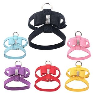 Coleiras de Cão Leashhes 2021 Top Moda Ajustável Pet Leads Bowknot Diamond Chest Straps 2sw0804