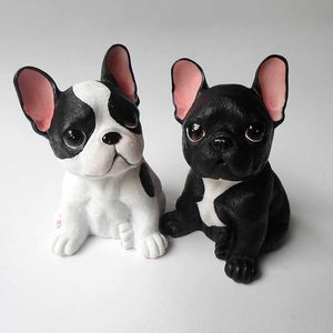 Simulation Dog Statue French Bulldog Figurine Collection Ornament Resin Crafts Home Furnishings Desktop Decoration