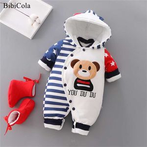 Baby Winter Rompers born Cotton Jumpsuit Thick Girls Boys Warm Autumn Infant Wear Kid Climb Clothes 211229