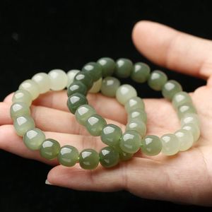 Naturali fili di giada smeraldo agata perline bracciali braccialetti braccialetto fascino gioielli yoga goccia goccia goccia fiore pendente braccialetto uomo uomo
