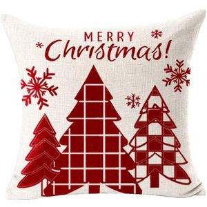 Christmas Red Linen Pillowcase Elk Snowman Printing Pillow Case Sofa Bedroom Pillows Cover 18 Color Home Decoration Supplies BH5213 TYJ