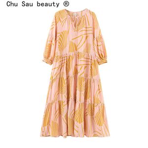 Beauty Boho старинные цветочные напечатанные макси платье для женщин для отдыха Плавающие платья Pirel Pires Свободные Vestidos de Verano 210514