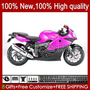 Motorcykelkropp för BMW K 1200 Rose Pink K1200 S 1200S 2005 2006 2007 2008 2009 2010 Body 28no.91 K1200-S K-1200S 05-10 K1200S 05 06 07 08 09 10 FAIRING + TANK COVER