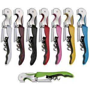 Wine Corkscrew Stainless Steel Bottle Opener Knife Pull Tap Double Hinged Corkscrews Household Kitchen Tools