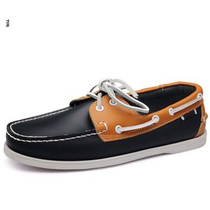 Moda Mens Calçados Casuais Type16 Couro Estilo Britânico Preto Branco Marrom Verde Amarelo Vermelho Ao Ar Livre Confortável Respirável Chaussures Zapatos Schuhe Treinadores