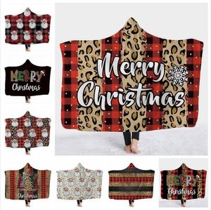 Blankets Kids Hooded Blanket 130*150cm Children Christmas 3D Printed Washable Warm Bed Velet Fleece Throw Sea DDA730