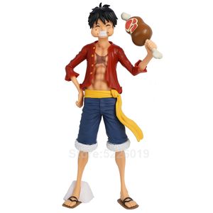 28cm One Piece Monkey D. Ruffy Anime Figur Drei Formen von Ruffy Star Eyes Eat Meat Austauschbare PVC Action Figure Spielzeug Modell Puppe X0526