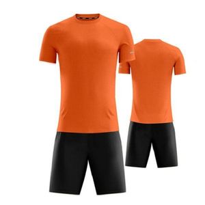 20 21 Orange Blank Spelare Team Anpassad Namn Nummer Fotboll Jersey Men Fotboll Skjortor Shorts Uniforms Kits 1001