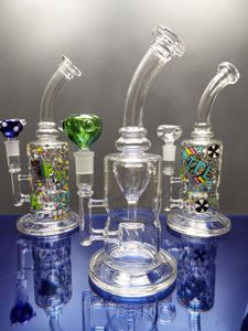 Hosahs Bong Torus Dab Rig Recycler med matris Percolator robust rökande vattenrör med glasskål 14,4 mm Joint Zeusartshop