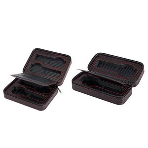 Watch Boxes & Cases 2Pcs Carbon Fibre Box Bag Display Zipper Case Storage Portable Travel Holder Leather Organizer - 4 S