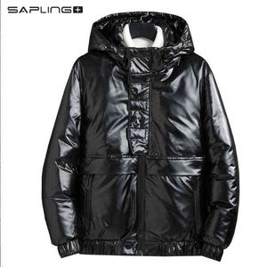 Men's Winter Down Jackets Male Thicken Warm 90% Duck Down Jacket Men Waterproof Hooded Coats Bright Leather Couples Down Outwear Y1103