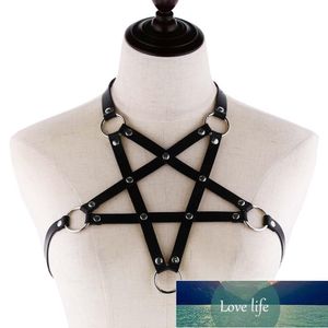 KMVEXO Sexy Harajaku Anime Statement Leather Body Harness Necklace for Women Men Gothic Body Bra Summer Boho Party Jewelry Gift