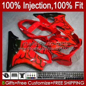 Honda CBR 600 FS CC 600F4I CBR600 F4I 01 02 03 CBR600 F4I 01 02 03 CBR600 F4 I 600CC 2001 2002 2003 RED Alevler CBR600FS 01-03 OEM Vücut Kiti 01-03