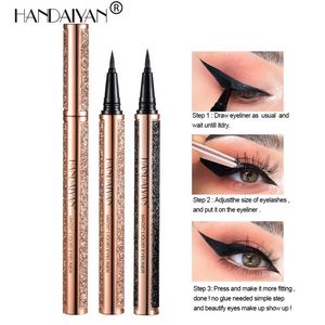 HANDAIYAN 1 ml 2-in-1 selbstklebender Eyeliner-Stift, Kleber-Liner, falsche Wimpern, magischer, selbstklebender schwarzer Eyeliner