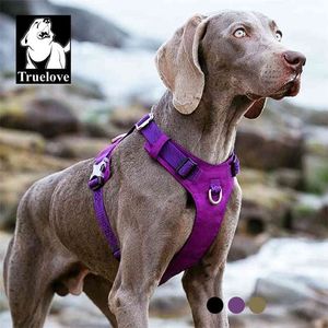 Truelove À Prova D 'Água Dog Harness Lightweight Durável Nylon Pet Cão Vest Arnês Reflexivo Ajustável para pequenos cães grandes Perros 210729