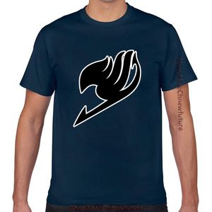 Męskie koszulki Topy T Shirt Men Fairy Tail Anime Guild Logo Bluzy Design Black Geek Custom Male Tshirt XXX