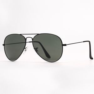 Homens piloto de óculos de sol Moda feminino óculos de sol vintage Aviação Sun Glasses Protection Lentes de vidro de proteção UV Eyeare Design óculos para homens Acessórios para mulheres