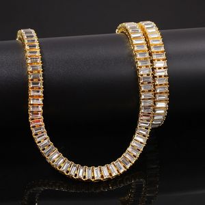 Hip Hop Bling Chains Jewelry Mens Diamond Iced Out Gold Tennis Chain Necklace Fashion Necklaces