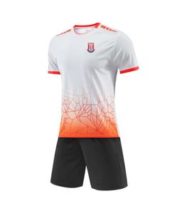 Stoke City F.C. Herrspår med hög kvalitet Leisure Sport Outdoor Training Suits med korta ärmar och tunna snabbtorkande T-shirts