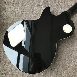 Black Electric guitar, Rosewood fingerboard, 3 pickups, Transparent black Flame maple top electric guitar