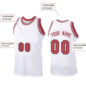 Personalizado DIY Design Chicago Qualquer Número Jersey 00 Mesh Basquetebol Suéter Personalizado Costura Nome da Equipe de Costura e Numbe Vermelho Branco Black Bordado Logotipos