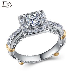 Anéis de casamento Dodo Dodo Separação de Moda Anel de Cor Luxuoso 6mm Quadrado Zircon Engajamento de Pedra Para As Mulheres Partido Anillos Bijoux B1203