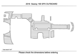 バスマット 2021 Searay 190 SPX 船外機コックピットスイミングプラットフォームパッド 1/4 