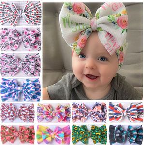 Çocuk Bantlar Kıllar Aksesuarları Çocuklar DIY Bez Saç Bandı Bebek Baskılı Yay Hairband Bandı